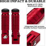 Maxbell Generic Motorcycle Foot Pegs Foldable Practical Footpegs for Motorcycle Red