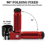 Maxbell Generic Motorcycle Foot Pegs Foldable Practical Footpegs for Motorcycle Red
