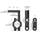 Maxbell Motorcycle Light Bracket M8 for 22mm Tube Lightweight Light Bar Mount black
