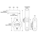 Maxbell Motorcycle Light Bracket M8 for 22mm Tube Lightweight Light Bar Mount gold