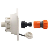 Maxbell RV Water Inlet Connection with Check Replacement for Marine Boat white