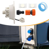Maxbell RV Water Inlet Connection with Check Replacement for Marine Boat white