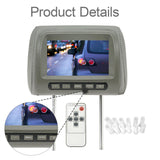Maxbell Car Headrest Monitor DC12V Portable Multilingual Menu Automotive Accessories Gray