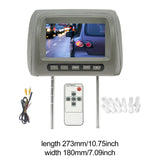 Maxbell Car Headrest Monitor DC12V Portable Multilingual Menu Automotive Accessories Gray