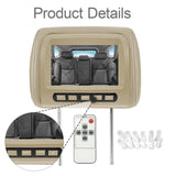 Maxbell Car Headrest Monitor DC12V Portable Multilingual Menu Automotive Accessories Beige