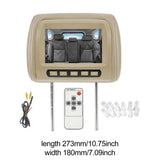 Maxbell Car Headrest Monitor DC12V Portable Multilingual Menu Automotive Accessories Beige