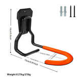 Maxbell 2x Garage Hooks for Hanging Bike Iron for Bicycles Wheel Ladders Garden Orange