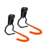 Maxbell 2x Garage Hooks for Hanging Bike Iron for Bicycles Wheel Ladders Garden Orange