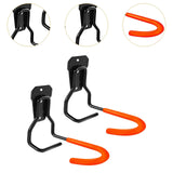 Maxbell 2x Garage Hooks for Hanging Bike Iron for Bicycles Wheel Ladders Garden Orange