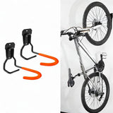 Maxbell 2x Garage Hooks for Hanging Bike Iron for Bicycles Wheel Ladders Garden Orange
