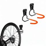 Maxbell 2x Garage Hooks for Hanging Bike Iron for Bicycles Wheel Ladders Garden Orange