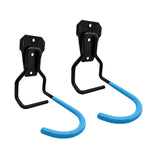 Maxbell 2x Garage Hooks for Hanging Bike Iron for Bicycles Wheel Ladders Garden Blue