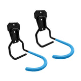 Maxbell 2x Garage Hooks for Hanging Bike Iron for Bicycles Wheel Ladders Garden Blue