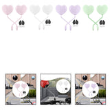 Maxbell Motorcycle Heart Shaped Rearview Mirror Professional Wide View Universal Fit Pink