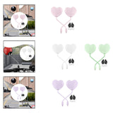 Maxbell Motorcycle Heart Shaped Rearview Mirror Professional Wide View Universal Fit Pink