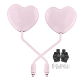 Maxbell Motorcycle Heart Shaped Rearview Mirror Professional Wide View Universal Fit Pink