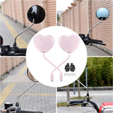 Maxbell Motorcycle Heart Shaped Rearview Mirror Professional Wide View Universal Fit Pink