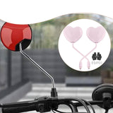 Maxbell Motorcycle Heart Shaped Rearview Mirror Professional Wide View Universal Fit Pink