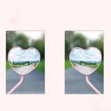 Maxbell Motorcycle Heart Shaped Rearview Mirror Professional Wide View Universal Fit Pink