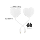 Maxbell Motorcycle Heart Shaped Rearview Mirror Professional Wide View Universal Fit White
