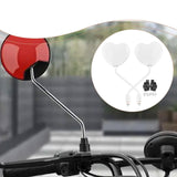 Maxbell Motorcycle Heart Shaped Rearview Mirror Professional Wide View Universal Fit White