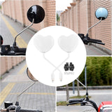 Maxbell Motorcycle Heart Shaped Rearview Mirror Professional Wide View Universal Fit White