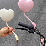 Maxbell Motorcycle Heart Shaped Rearview Mirror Professional Wide View Universal Fit White