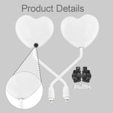Maxbell Motorcycle Heart Shaped Rearview Mirror Professional Wide View Universal Fit White
