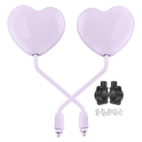 Maxbell Motorcycle Heart Shaped Rearview Mirror Professional Wide View Universal Fit Light Purple