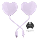 Maxbell Motorcycle Heart Shaped Rearview Mirror Professional Wide View Universal Fit Light Purple