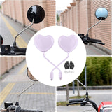 Maxbell Motorcycle Heart Shaped Rearview Mirror Professional Wide View Universal Fit Light Purple