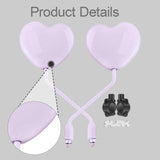 Maxbell Motorcycle Heart Shaped Rearview Mirror Professional Wide View Universal Fit Light Purple