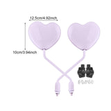 Maxbell Motorcycle Heart Shaped Rearview Mirror Professional Wide View Universal Fit Light Purple
