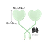 Maxbell Motorcycle Heart Shaped Rearview Mirror Professional Wide View Universal Fit Green