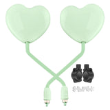 Maxbell Motorcycle Heart Shaped Rearview Mirror Professional Wide View Universal Fit Green