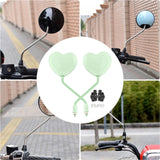 Maxbell Motorcycle Heart Shaped Rearview Mirror Professional Wide View Universal Fit Green