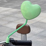Maxbell Motorcycle Heart Shaped Rearview Mirror Professional Wide View Universal Fit Green