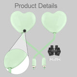 Maxbell Motorcycle Heart Shaped Rearview Mirror Professional Wide View Universal Fit Green