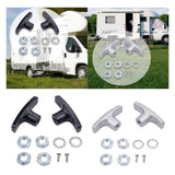 Maxbell 2Pcs RV Waste Valve Handles with 4 Nuts 2 Screws 2 Gaskets Tank Hose Handles Black