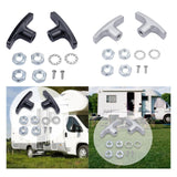 Maxbell 2Pcs RV Waste Valve Handles with 4 Nuts 2 Screws 2 Gaskets Tank Hose Handles Black