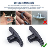 Maxbell 2Pcs RV Waste Valve Handles with 4 Nuts 2 Screws 2 Gaskets Tank Hose Handles Black