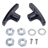 Maxbell 2Pcs RV Waste Valve Handles with 4 Nuts 2 Screws 2 Gaskets Tank Hose Handles Black