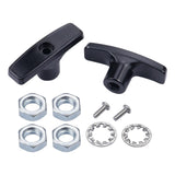 Maxbell 2Pcs RV Waste Valve Handles with 4 Nuts 2 Screws 2 Gaskets Tank Hose Handles Black