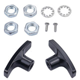 Maxbell 2Pcs RV Waste Valve Handles with 4 Nuts 2 Screws 2 Gaskets Tank Hose Handles Black