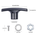 Maxbell 2Pcs RV Waste Valve Handles with 4 Nuts 2 Screws 2 Gaskets Tank Hose Handles Black