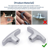 Maxbell 2Pcs RV Waste Valve Handles with 4 Nuts 2 Screws 2 Gaskets Tank Hose Handles Gray