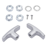 Maxbell 2Pcs RV Waste Valve Handles with 4 Nuts 2 Screws 2 Gaskets Tank Hose Handles Gray