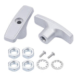 Maxbell 2Pcs RV Waste Valve Handles with 4 Nuts 2 Screws 2 Gaskets Tank Hose Handles Gray