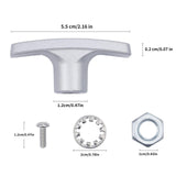 Maxbell 2Pcs RV Waste Valve Handles with 4 Nuts 2 Screws 2 Gaskets Tank Hose Handles Gray
