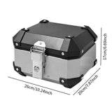 Maxbell Motorcycle Top Case Aluminum Alloy Travel Equipment Motorbike Tail Box Trunk argent